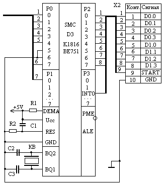 Схема микроЭВМ МК51
